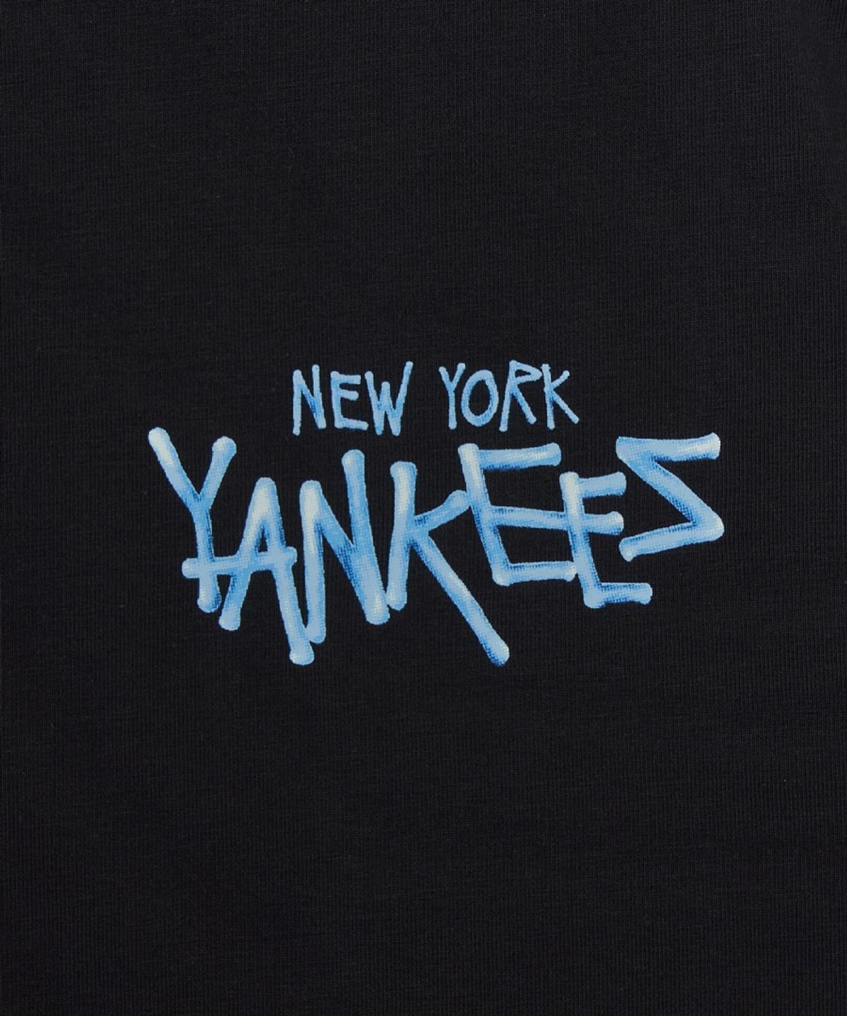 엠엘비 키즈(MLB KIDS) 스트릿 베이직 레터링 아트웍 티셔츠 NY (Black)