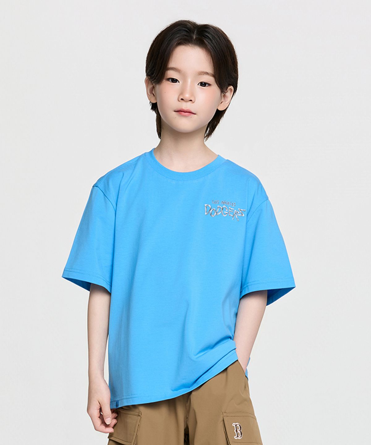 엠엘비 키즈(MLB KIDS) 스트릿 베이직 레터링 아트웍 티셔츠 LA (L.Cobalt Blue)
