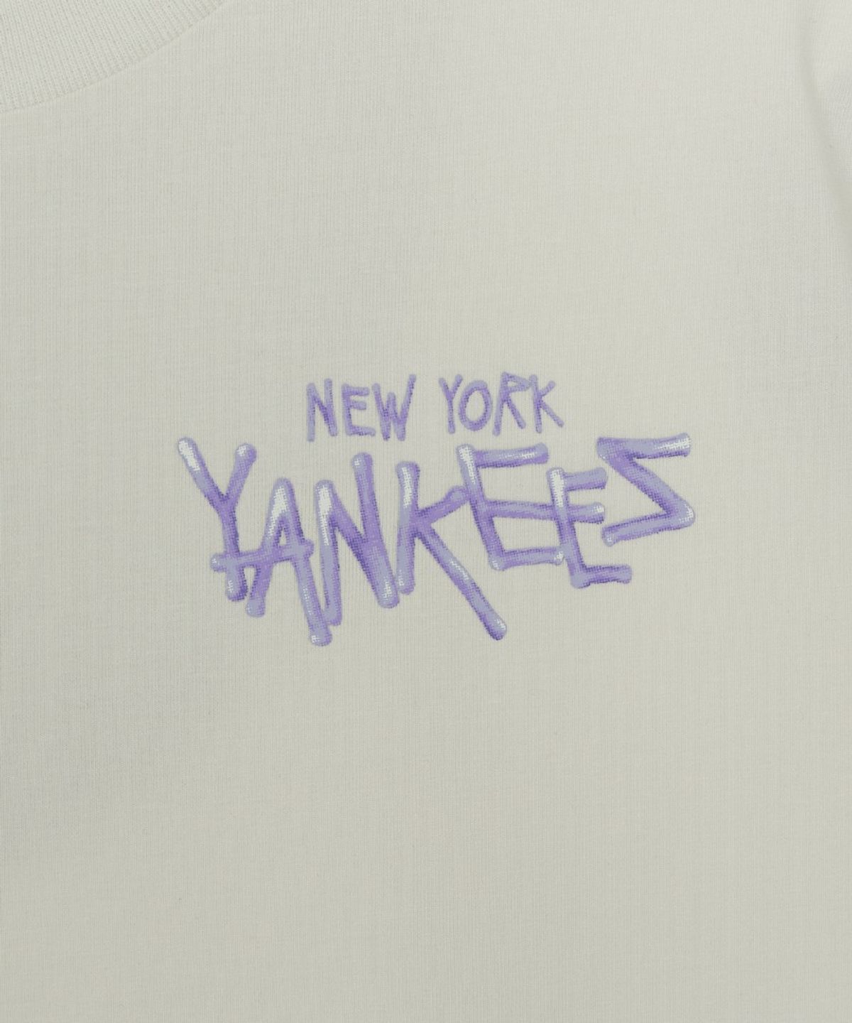 엠엘비 키즈(MLB KIDS) 스트릿 베이직 레터링 아트웍 티셔츠 NY (Mg.Cream)