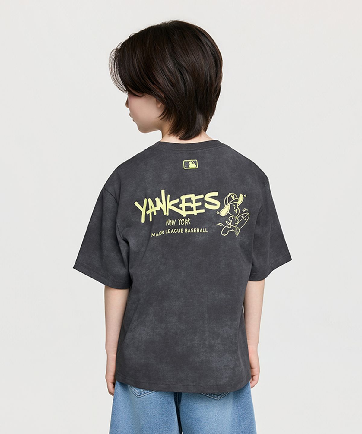 엠엘비 키즈(MLB KIDS) 스트릿 바크&바니 타이다이 DTP 티셔츠 NY (Charcoal)
