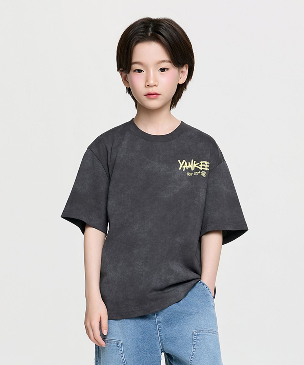 엠엘비 키즈(MLB KIDS) 스트릿 바크&바니 타이다이 DTP 티셔츠 NY (Charcoal)