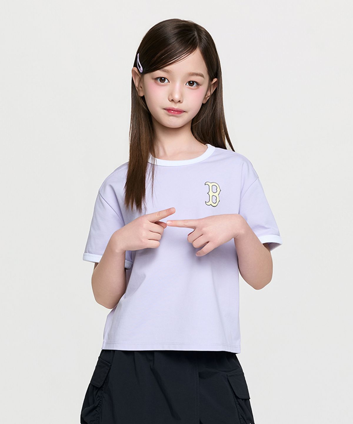 엠엘비 키즈(MLB KIDS) 걸즈 스포티브 라이크 아트웍 티셔츠 BOS (Lavender)