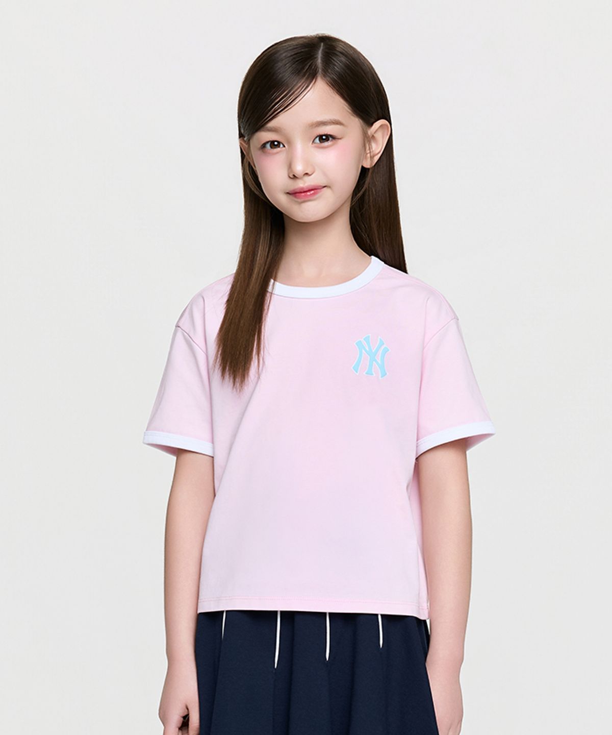 엠엘비 키즈(MLB KIDS) 걸즈 스포티브 라이크 아트웍 티셔츠 NY (L.Pink)
