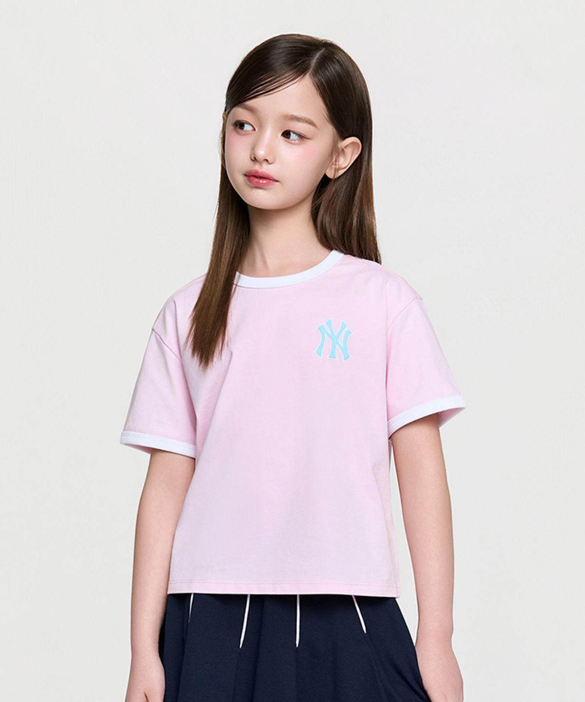 엠엘비 키즈(MLB KIDS) 걸즈 스포티브 라이크 아트웍 티셔츠 NY (L.Pink)
