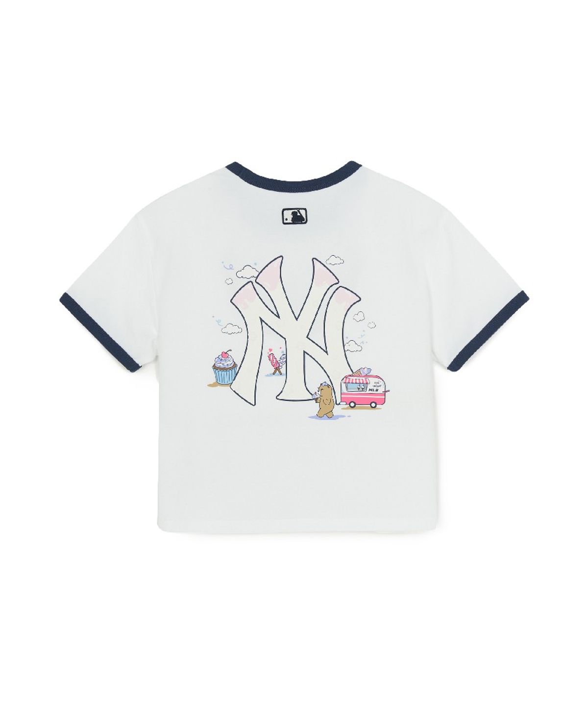 엠엘비 키즈(MLB KIDS) 걸즈 스포티브 라이크 아트웍 티셔츠 NY (White)