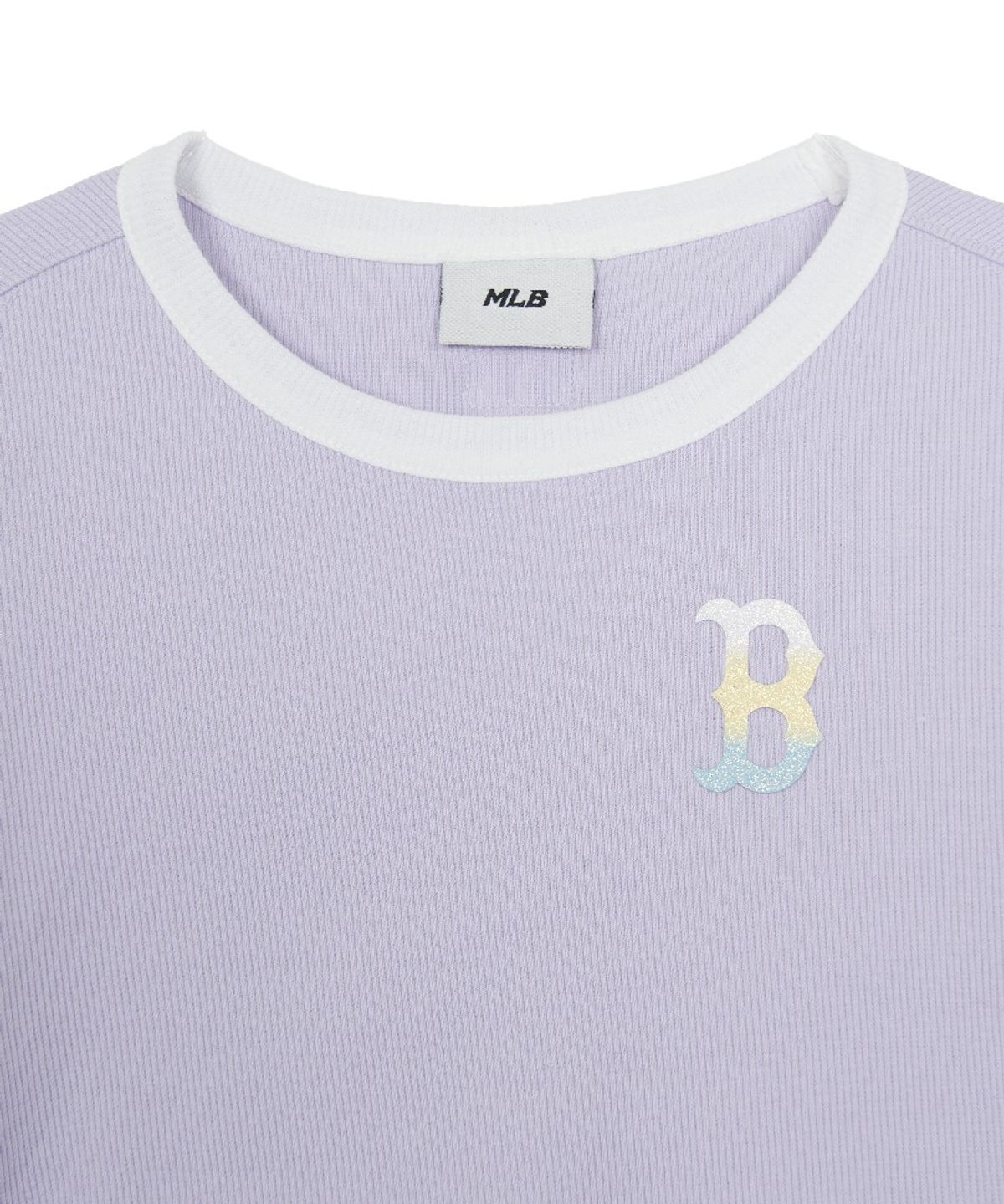 엠엘비 키즈(MLB KIDS) 걸즈 스포티브 베이직 여아 로고 링거티셔츠 BOS (Lavender)