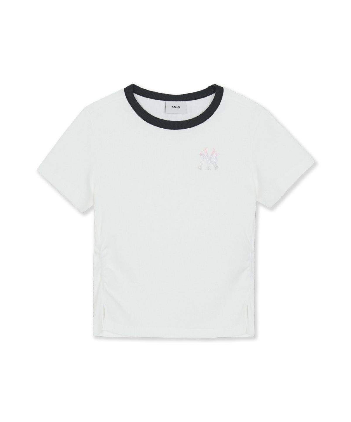 엠엘비 키즈(MLB KIDS) 걸즈 스포티브 베이직 여아 로고 링거티셔츠 NY (White)