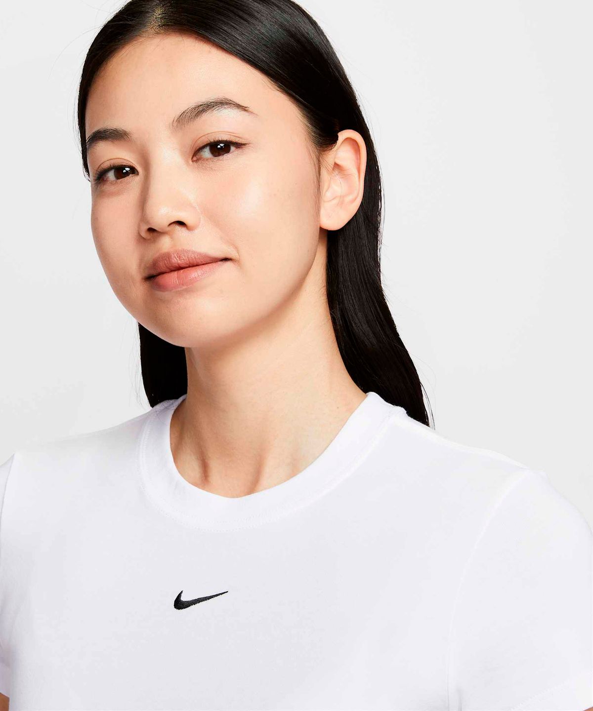 나이키(NIKE) 스포츠웨어 칠 니트 크롭 티셔츠 W - 화이트:블랙 / HF9539-101