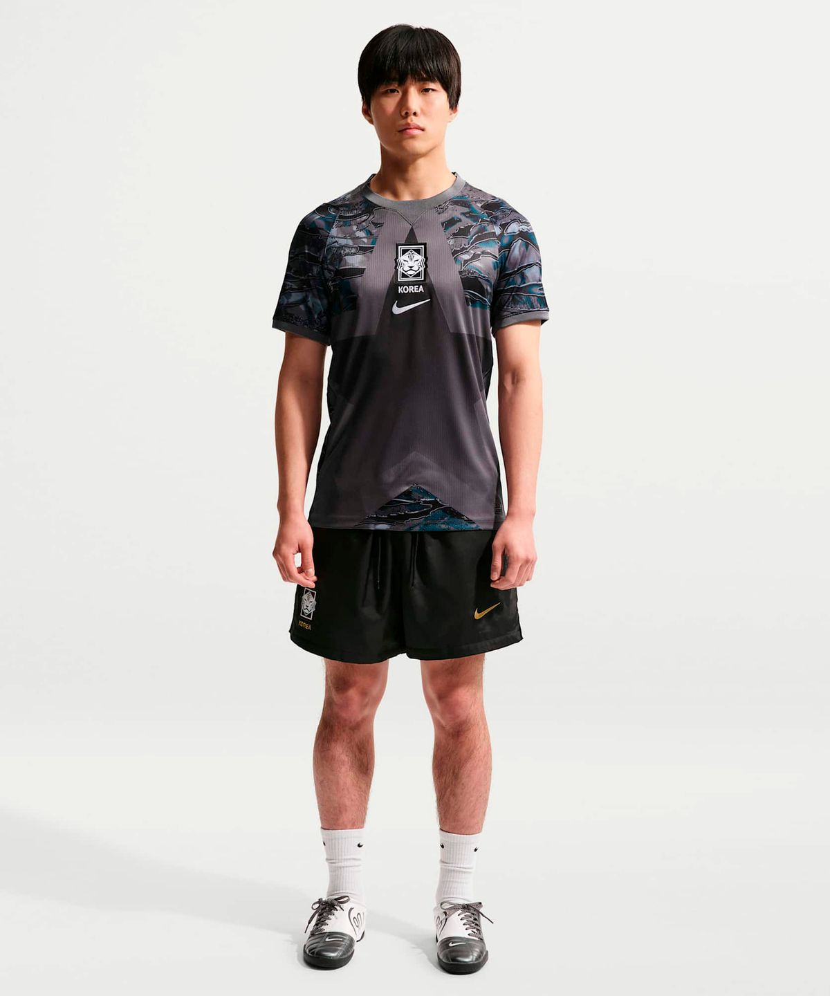 나이키(NIKE) 대한민국 2026 스타디움 골키퍼 드라이 핏 축구 레플리카 반소매 저지 M - 블랙:미디엄 애쉬:화이트 / IR0920-010