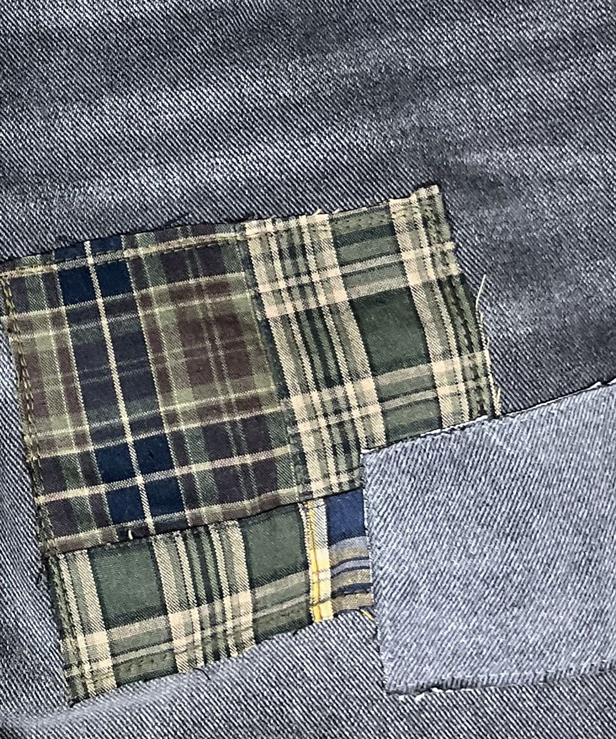 스케이터락(SK8ER ROCK) Patchwork Denim Wide Pants ((charcoal))