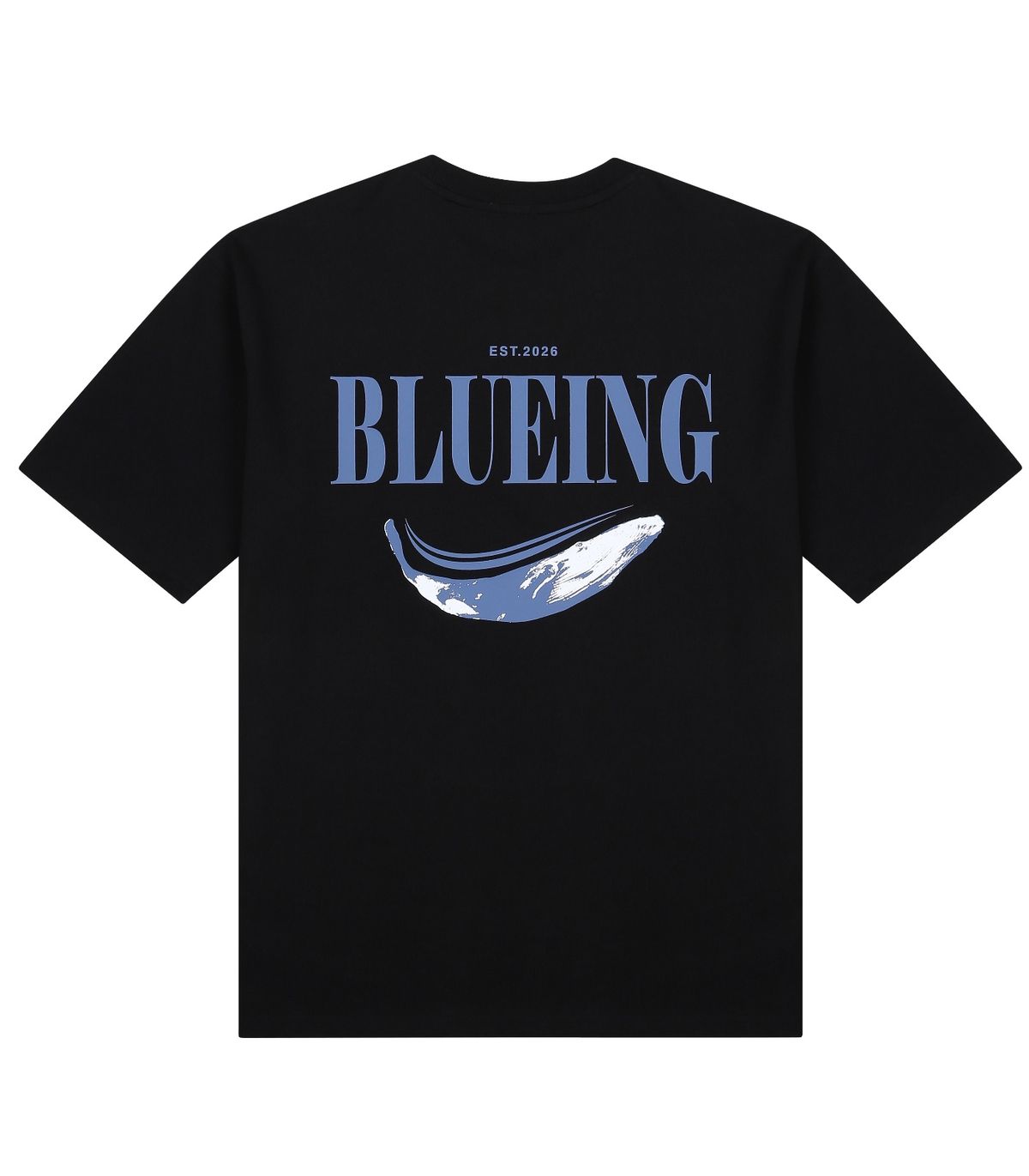 블루잉(BLUEING) BLUEING WHALE GRAPHIC LOGO TEE [BLACK]