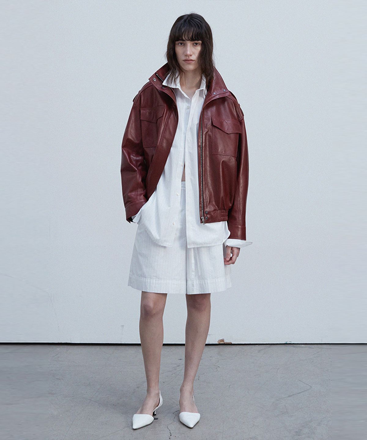 베르데마르(VERDEMAR) Oversized Flap Pocket Bomber_French Red