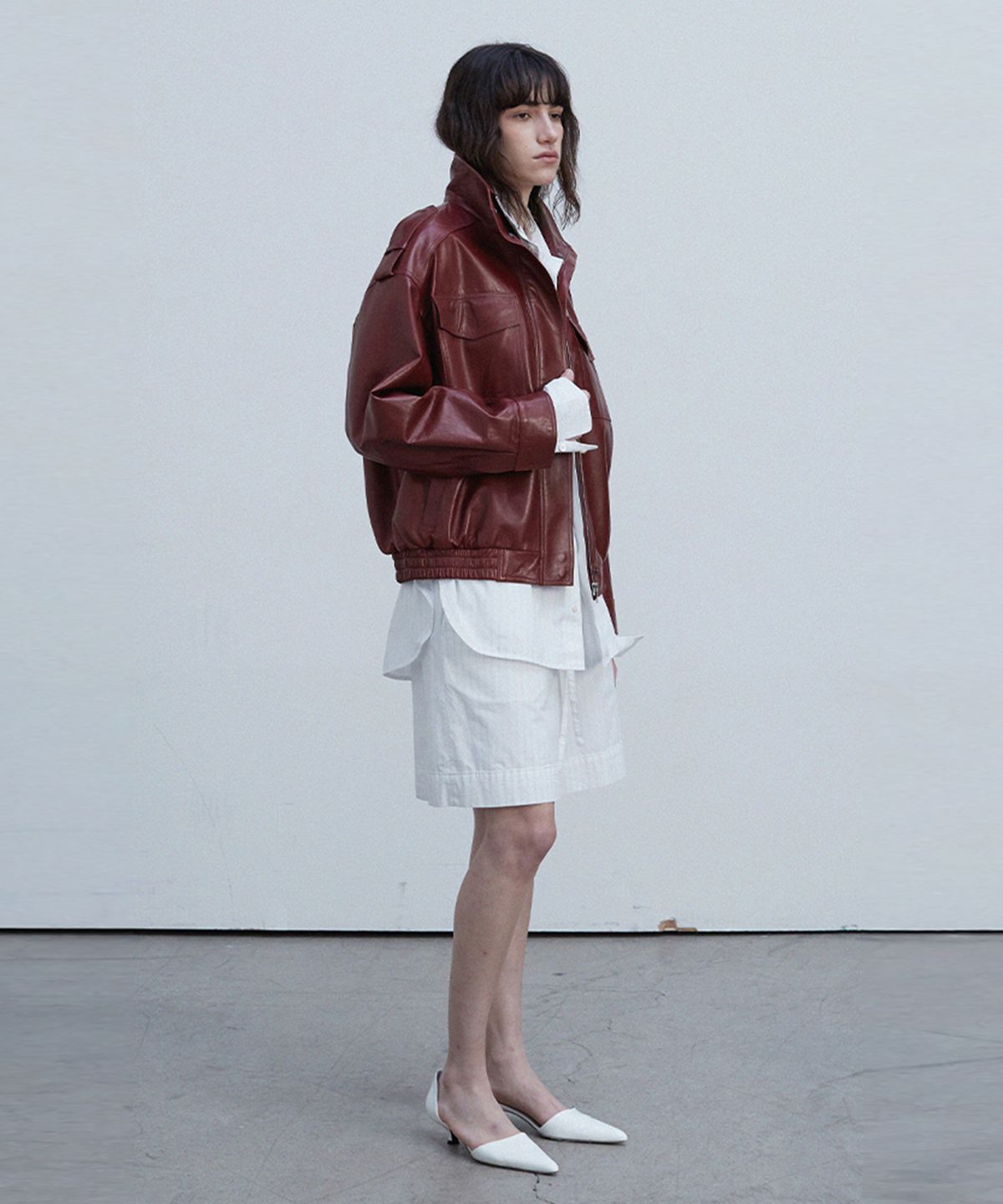 베르데마르(VERDEMAR) Oversized Flap Pocket Bomber_French Red
