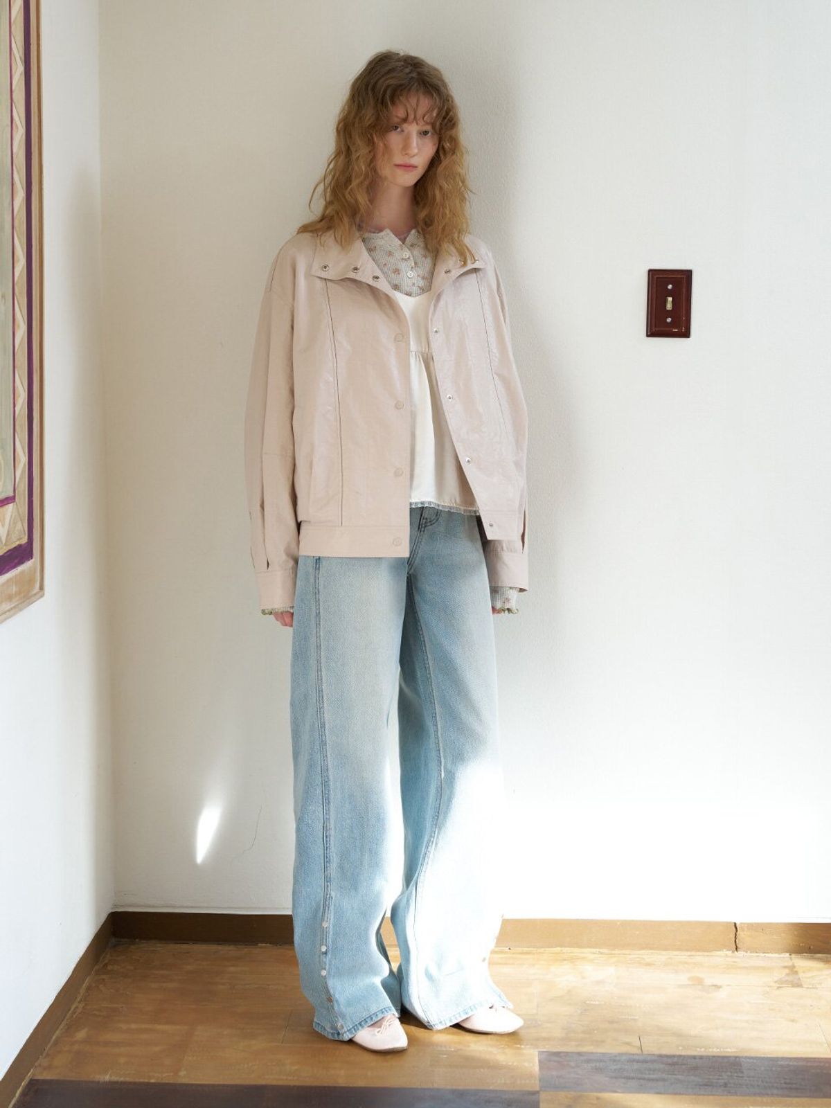 뮈뮈에르(MUEMUER) Side Snap Semi Wide Denim Pants MU2611DN103M