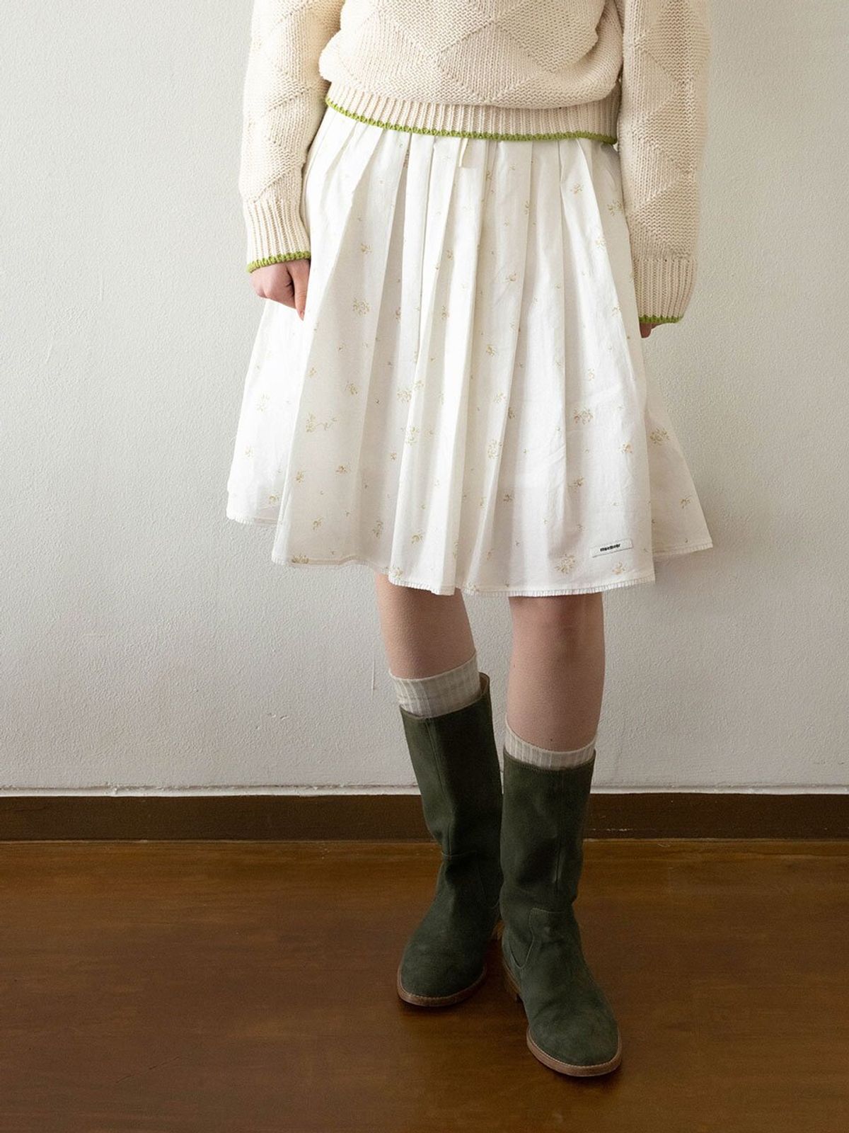 뮈뮈에르(MUEMUER) Banding Color-Blocked Flare Skirt MU2611SK101M