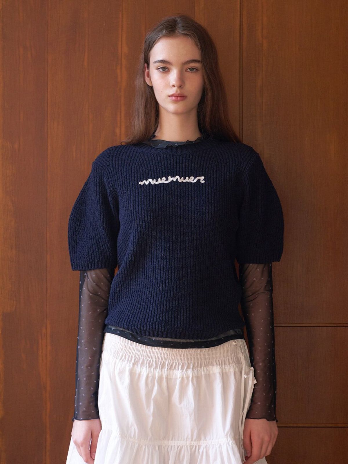 뮈뮈에르(MUEMUER) Muemuer Lettering Boucle Pullover MU2611PO104M