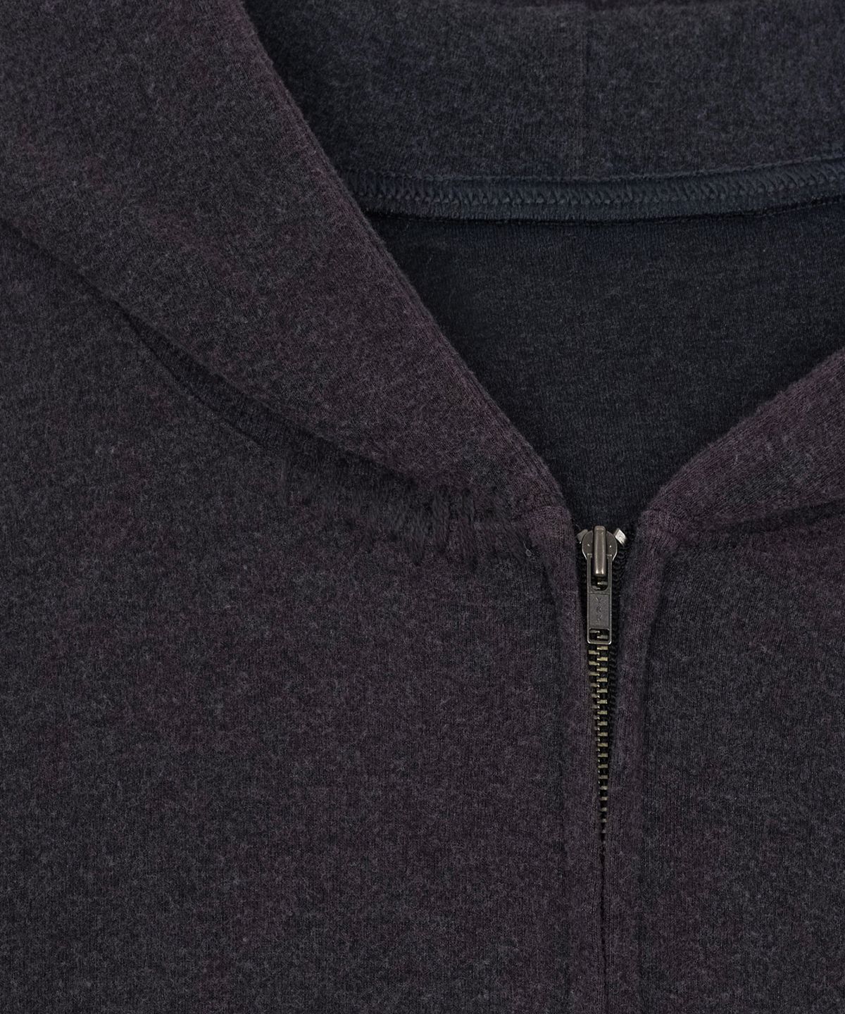 서피스에디션(SURFACE EDITION) HAND-STITCHED SLIM HOODED ZIP-UP OXIDE CHARCOAL
