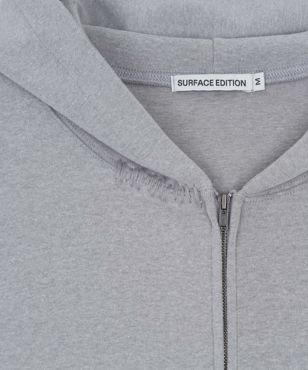 서피스에디션(SURFACE EDITION) HAND-STITCHED SLIM HOODED ZIP-UP GRAY