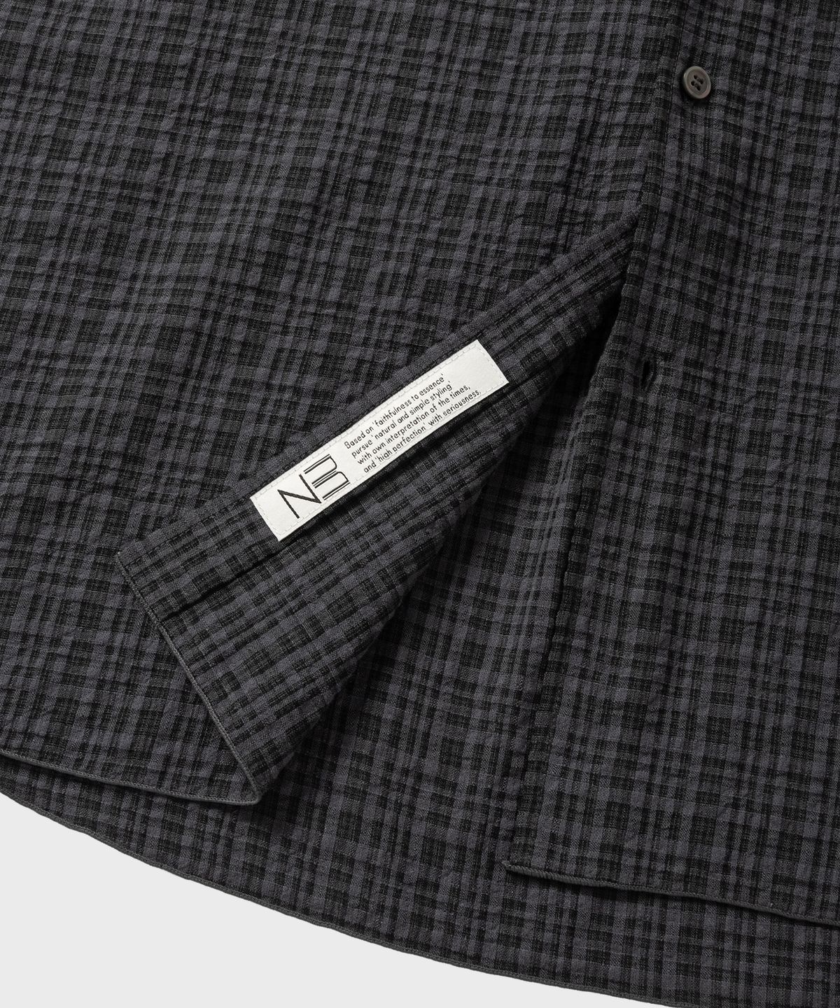 넌블랭크(NONBLANK) 블렌디드 체크 LS 셔츠_GREY