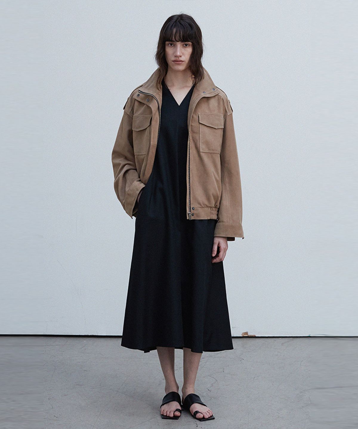 베르데마르(VERDEMAR) Oversized Flap Pocket Bomber_Beige