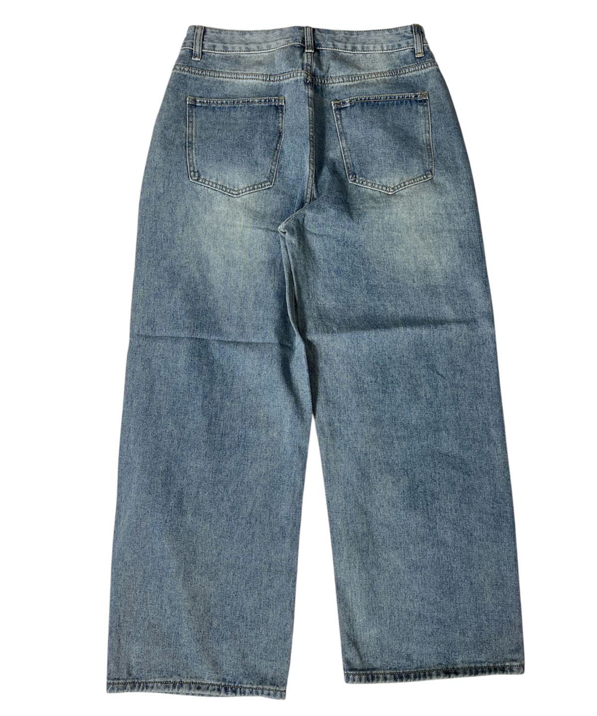 스케이터락(SK8ER ROCK) Patchwork Denim Wide Pants ((beige blue))