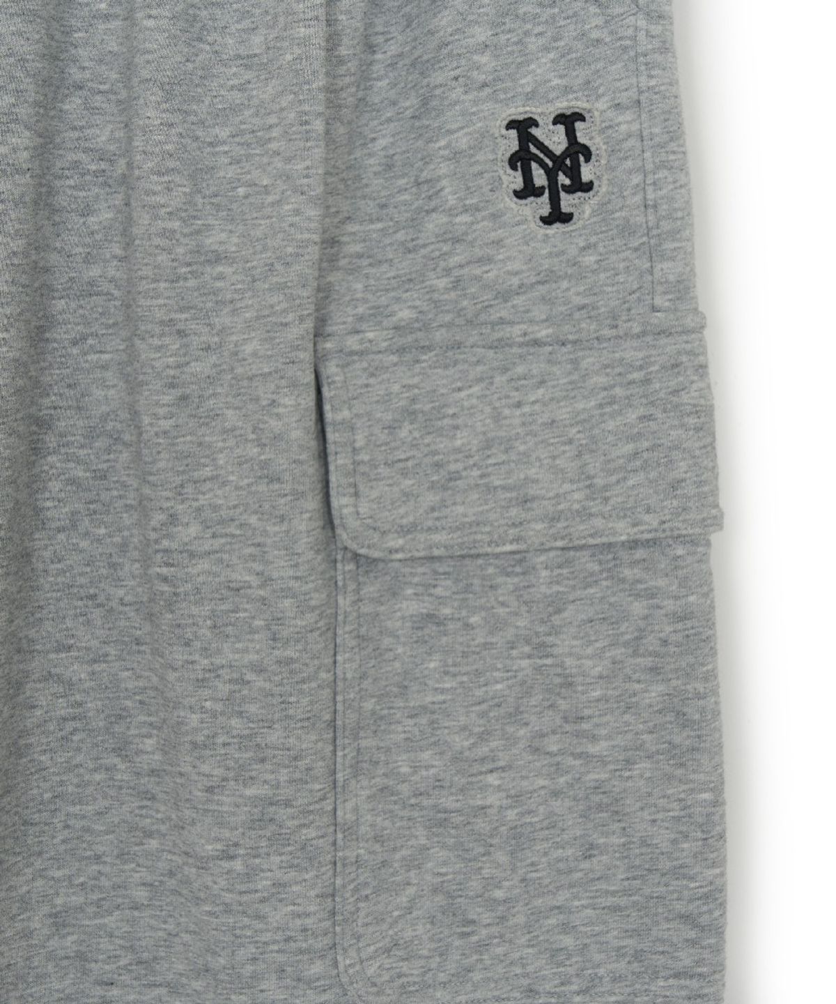 엠엘비(MLB) 베이직 스몰로고 카고 버뮤다 팬츠 NYM (Melange Grey)