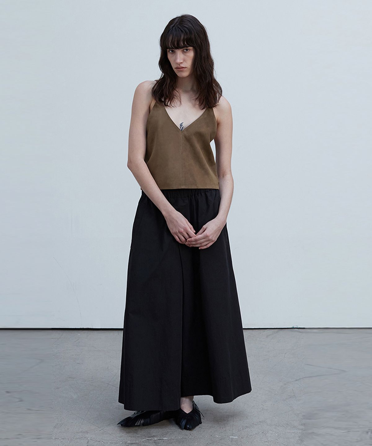 베르데마르(VERDEMAR) Suede V-Neck Bustier Top