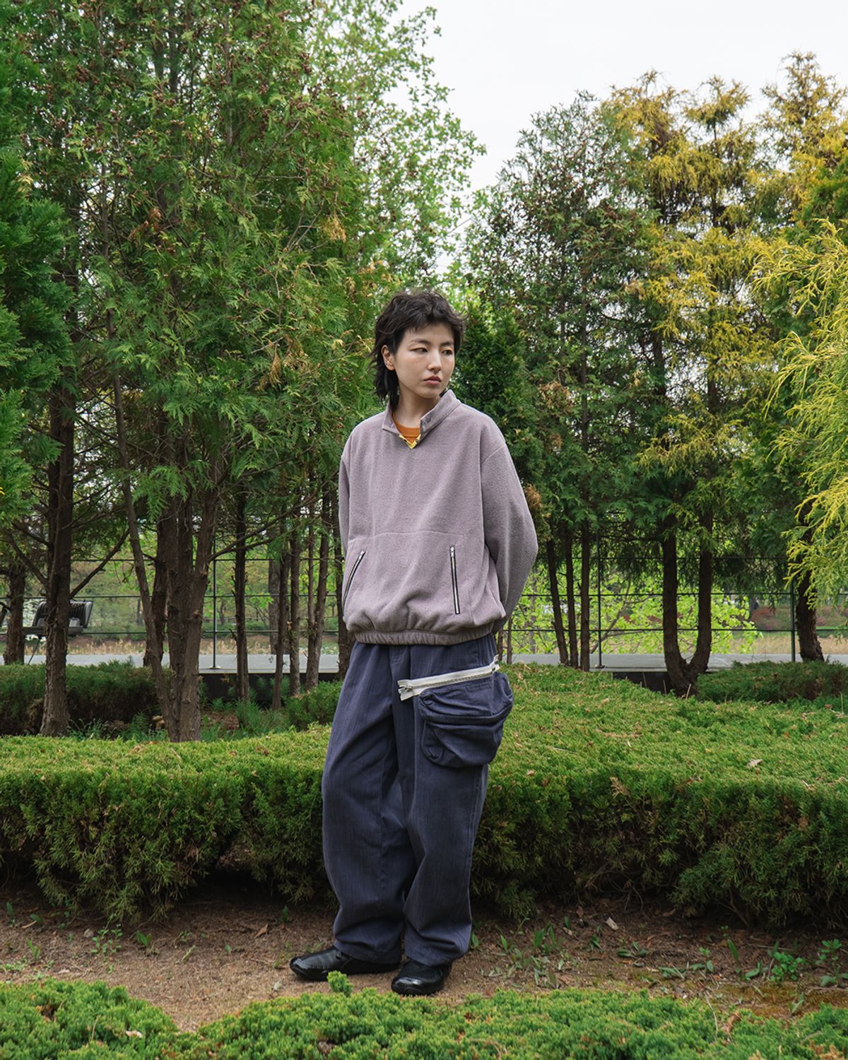 카락터(KARACTOR) Surface fleece pullover / Rose ash