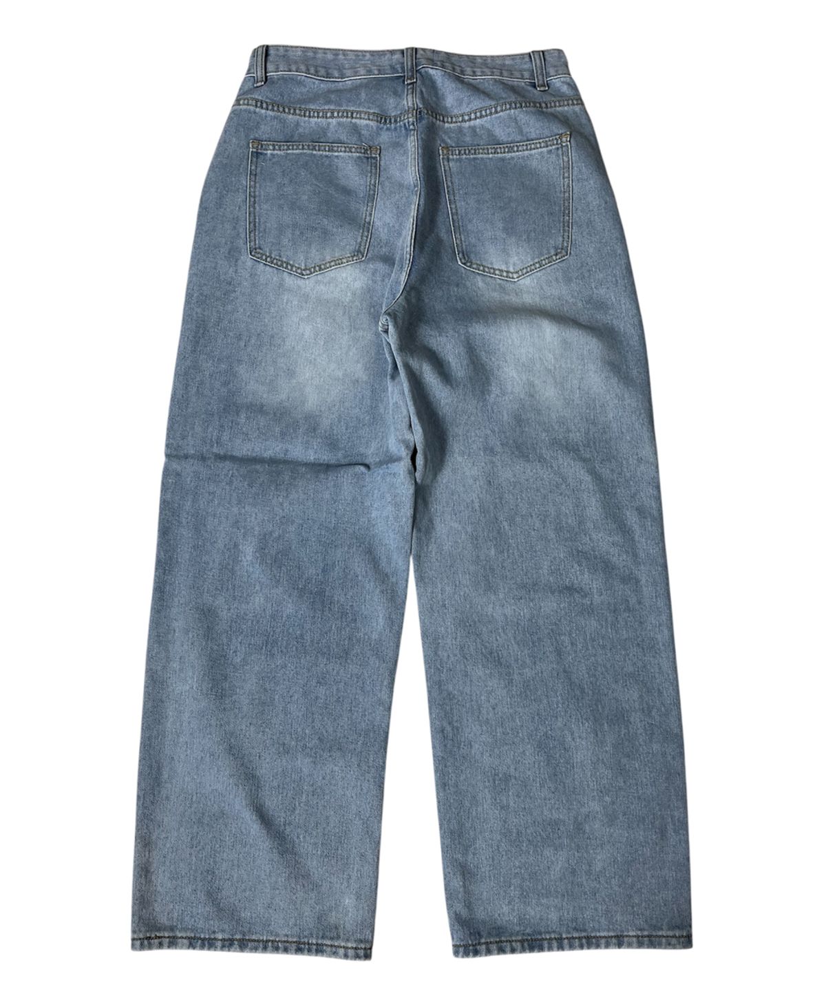 스케이터락(SK8ER ROCK) Patchwork Denim Wide Pants ((light blue))