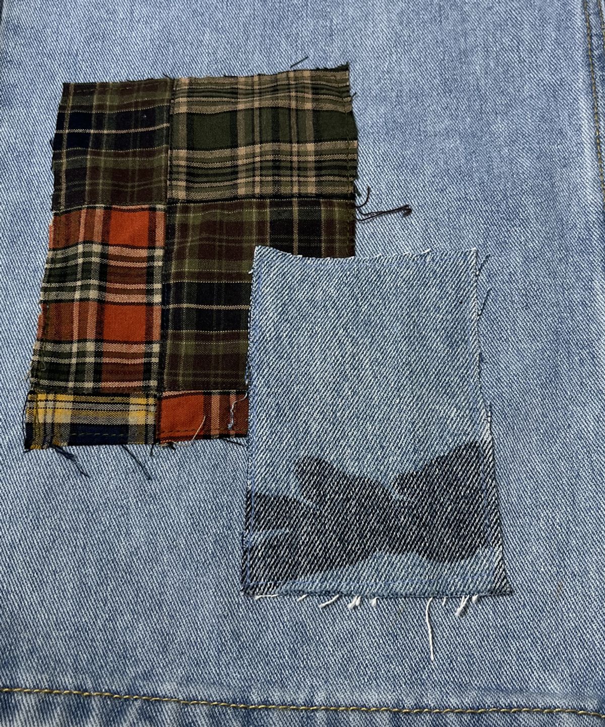 스케이터락(SK8ER ROCK) Patchwork Denim Wide Pants ((light blue))