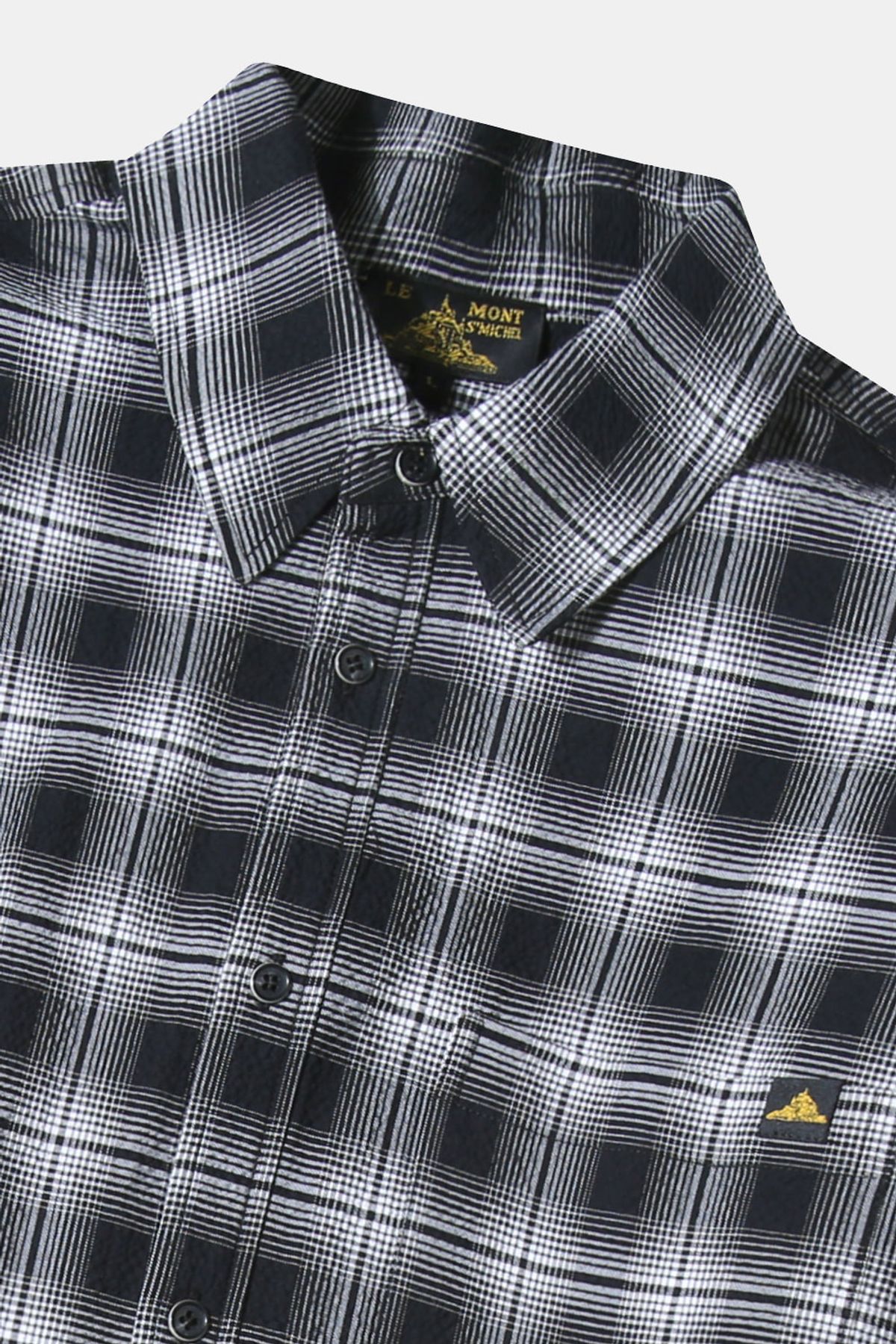 르몽생미셸(LE MONT ST MICHEL) COTTON TARTAN CHECK SHIRT - Black