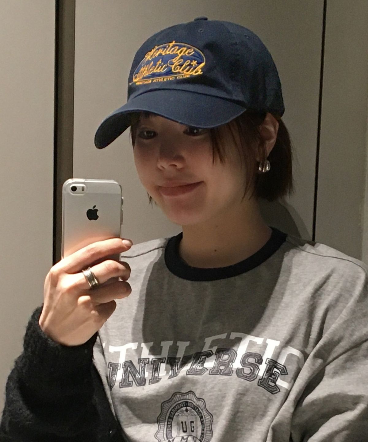 유니버스 가먼트(UNIVERSE GARMENT) 유니버스 싸인 워싱 볼캡_NAVY