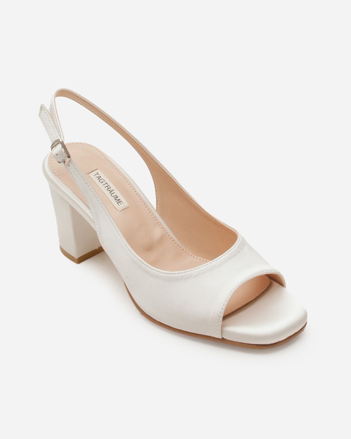 타크트로이메(TAGTRAUME) Ceremony-07 오픈-토 새틴 슬링백 웨딩 슈즈 (세레모니-07)ㅣ국내제작