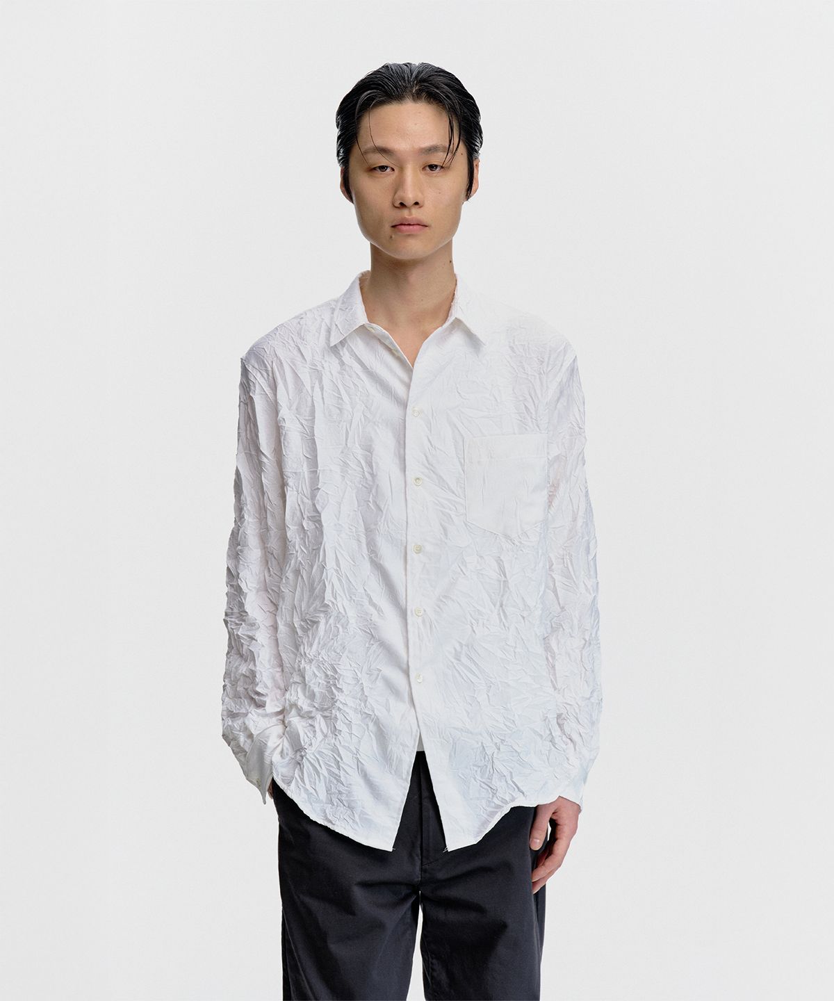 서피스에디션(SURFACE EDITION) CREASED SHIRT WHITE