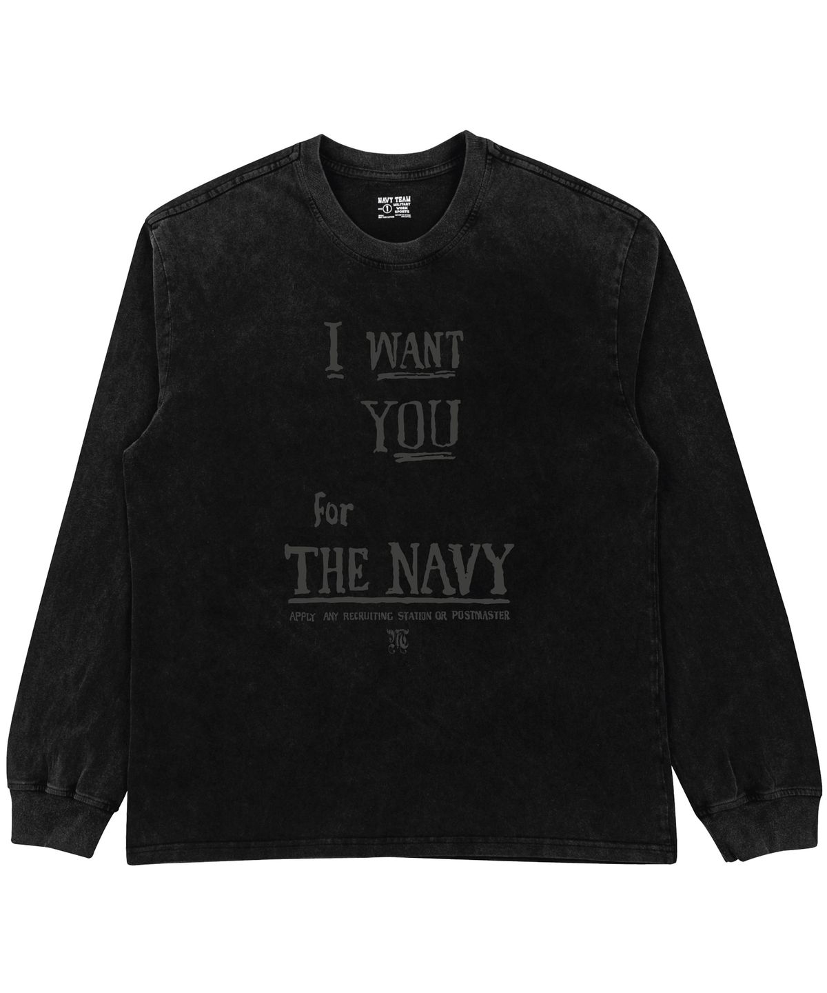 네이비팀(NAVYTEAM) I WANT YOU FOR THE NAVY 피그먼트 다잉 롱 티셔츠
