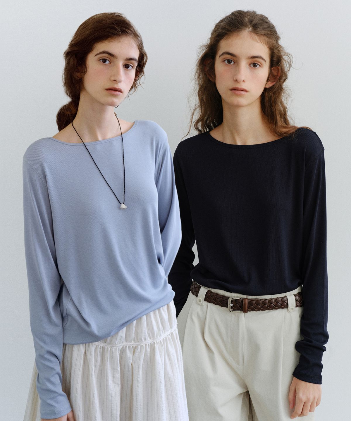 유라고(URAGO) Ribbed boatneck t-shirt