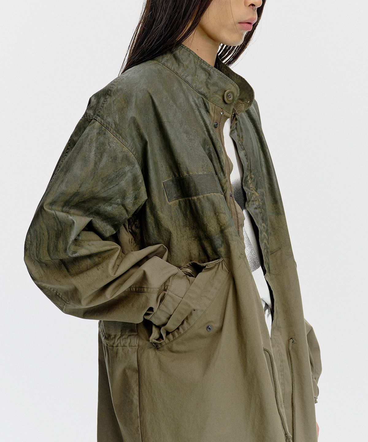 서피스에디션(SURFACE EDITION) WAXED M-65 FISHTAIL PARKA OLIVE