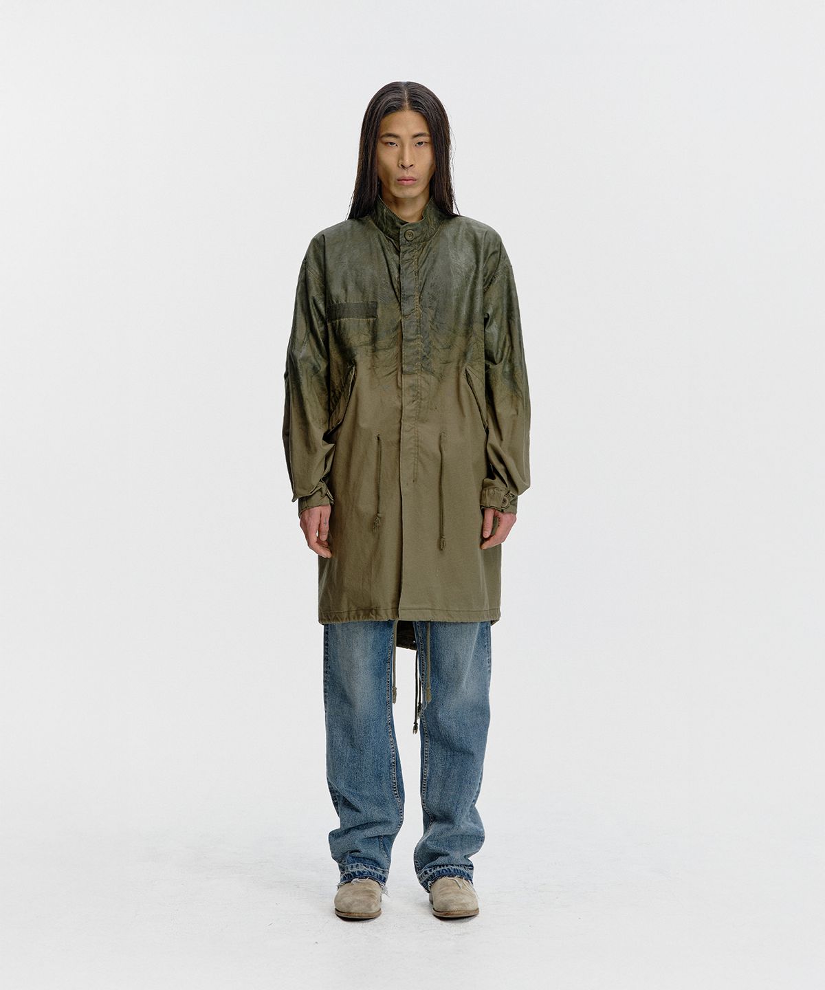 서피스에디션(SURFACE EDITION) WAXED M-65 FISHTAIL PARKA OLIVE