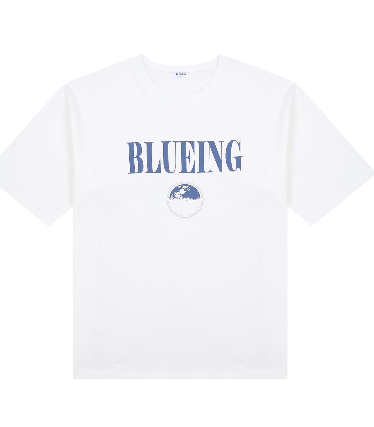 블루잉(BLUEING) BLUEING PLANET LOGO GRAPHIC TEE [WHITE]