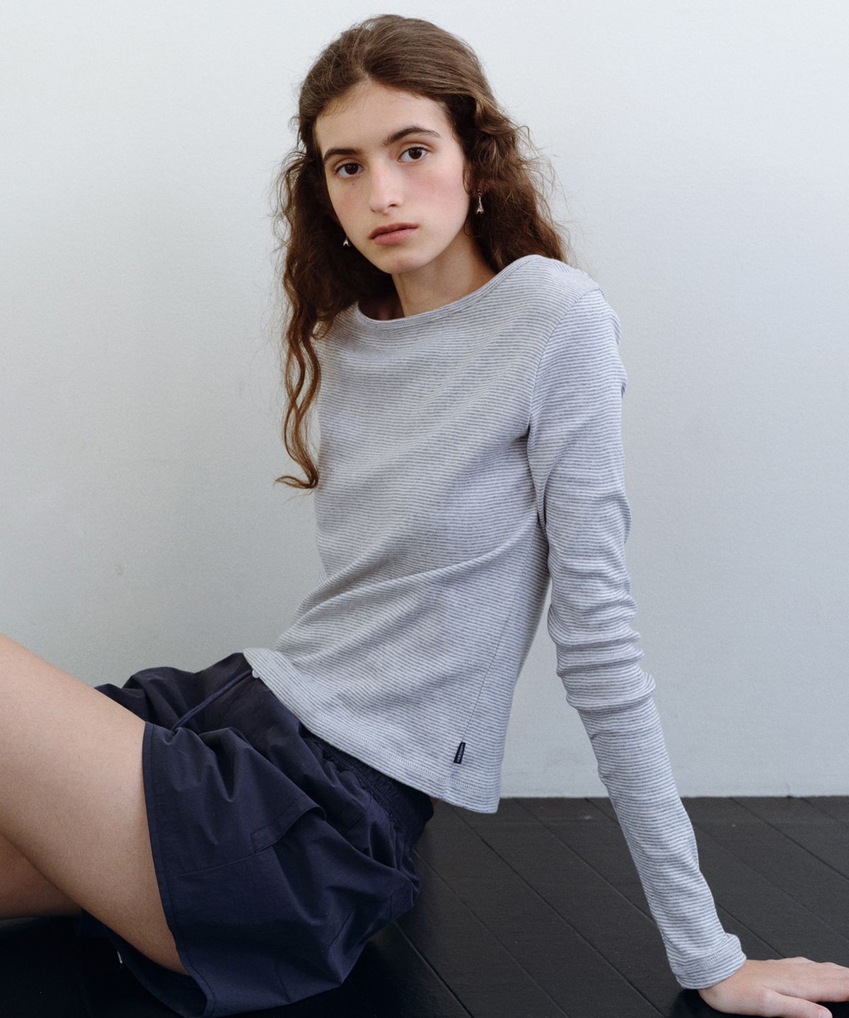 유라고(URAGO) Stripe boatneck t-shirt