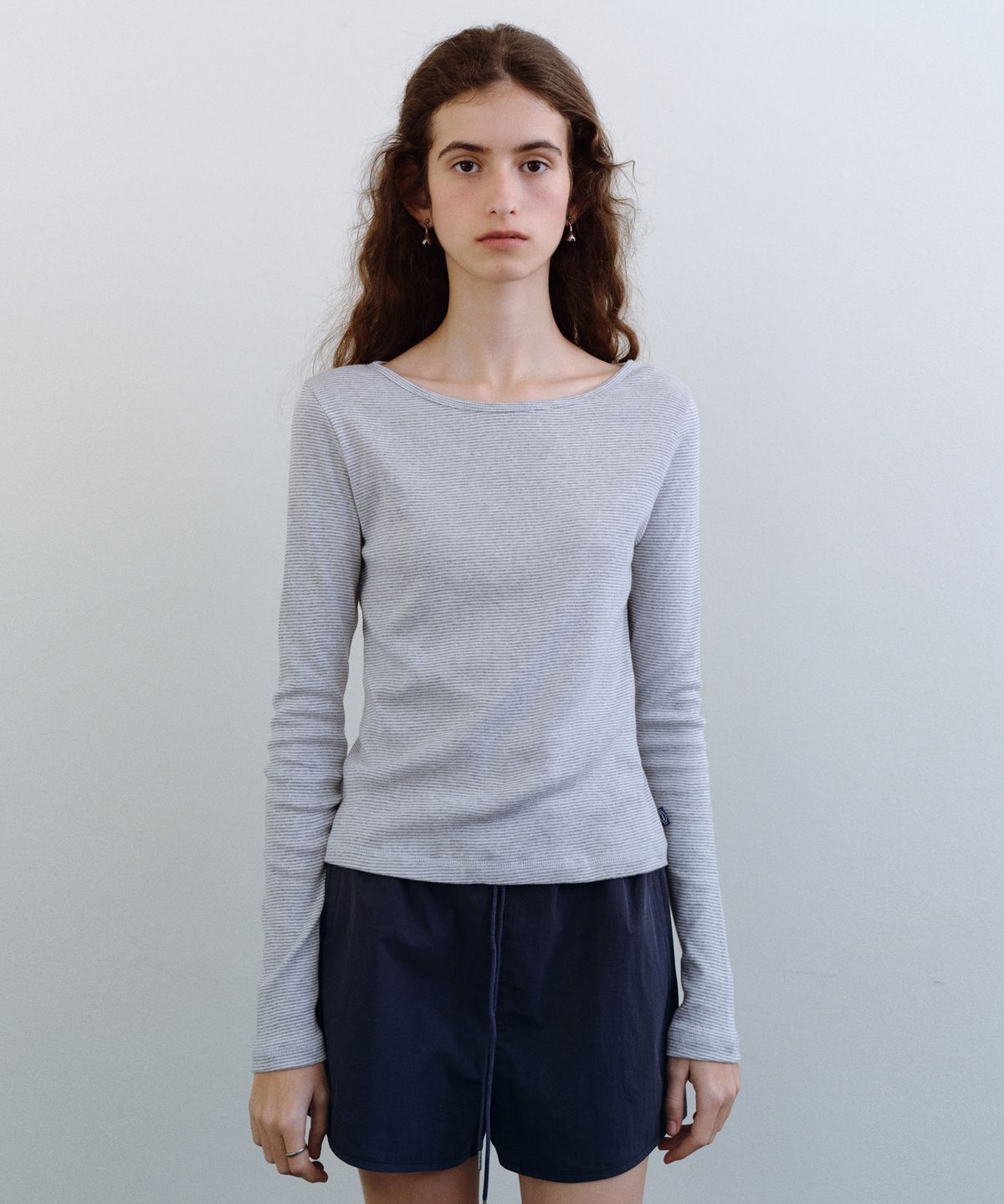 유라고(URAGO) Stripe boatneck t-shirt