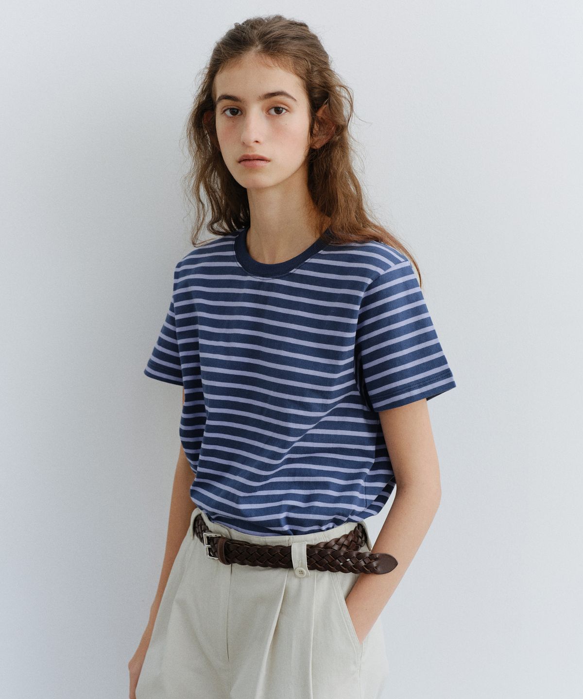 유라고(URAGO) Stripe half t-shirt
