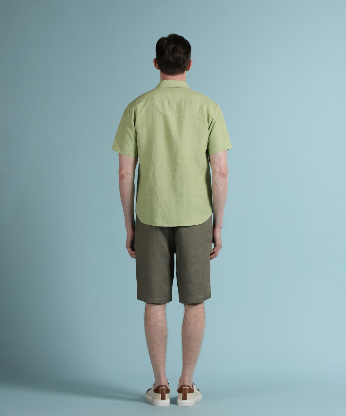 빠니깔레(PANICALE) 그린 리넨 혼방 반소매 셔츠