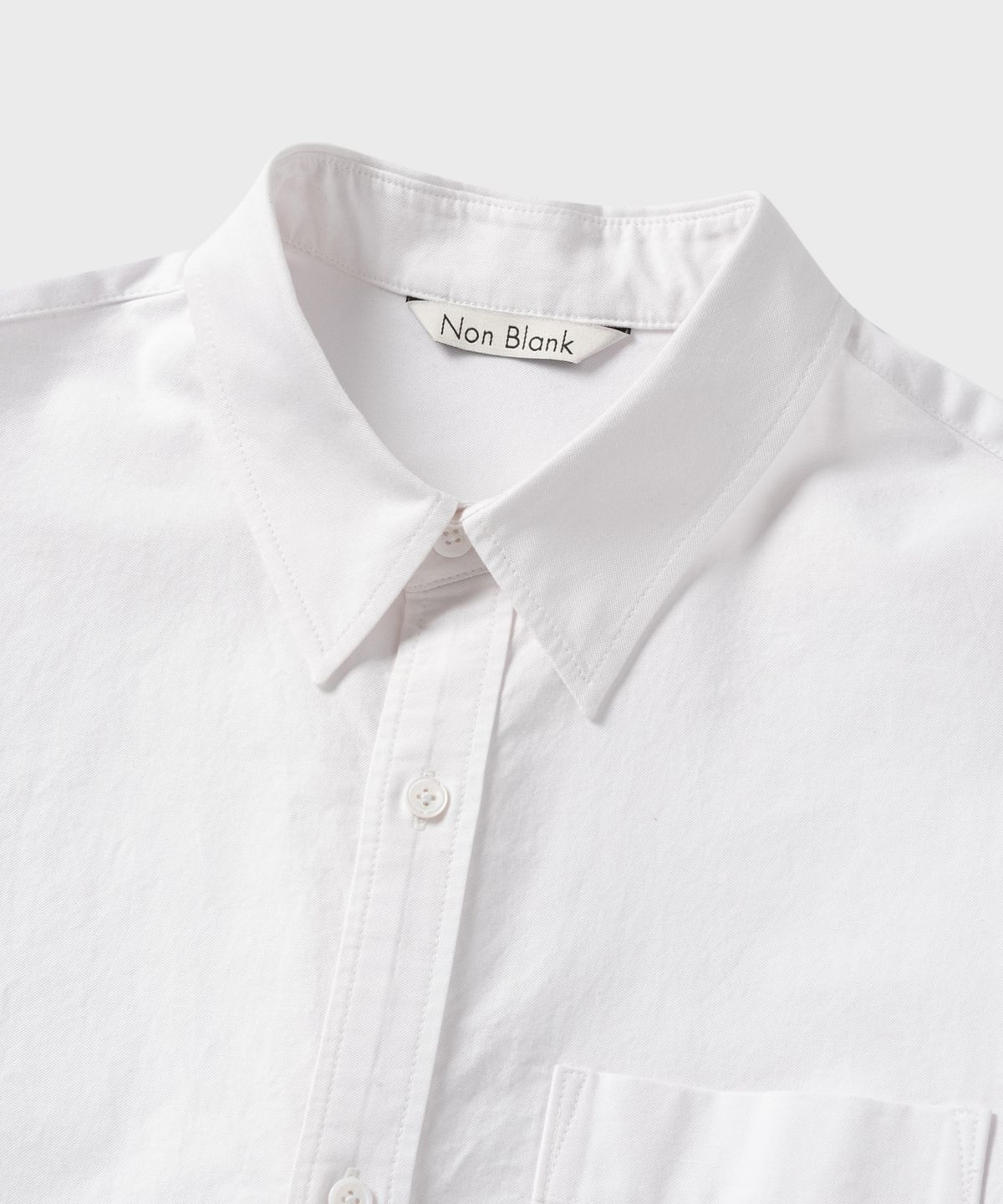 넌블랭크(NONBLANK) 옥스포드 크롭 LS 셔츠_WHITE
