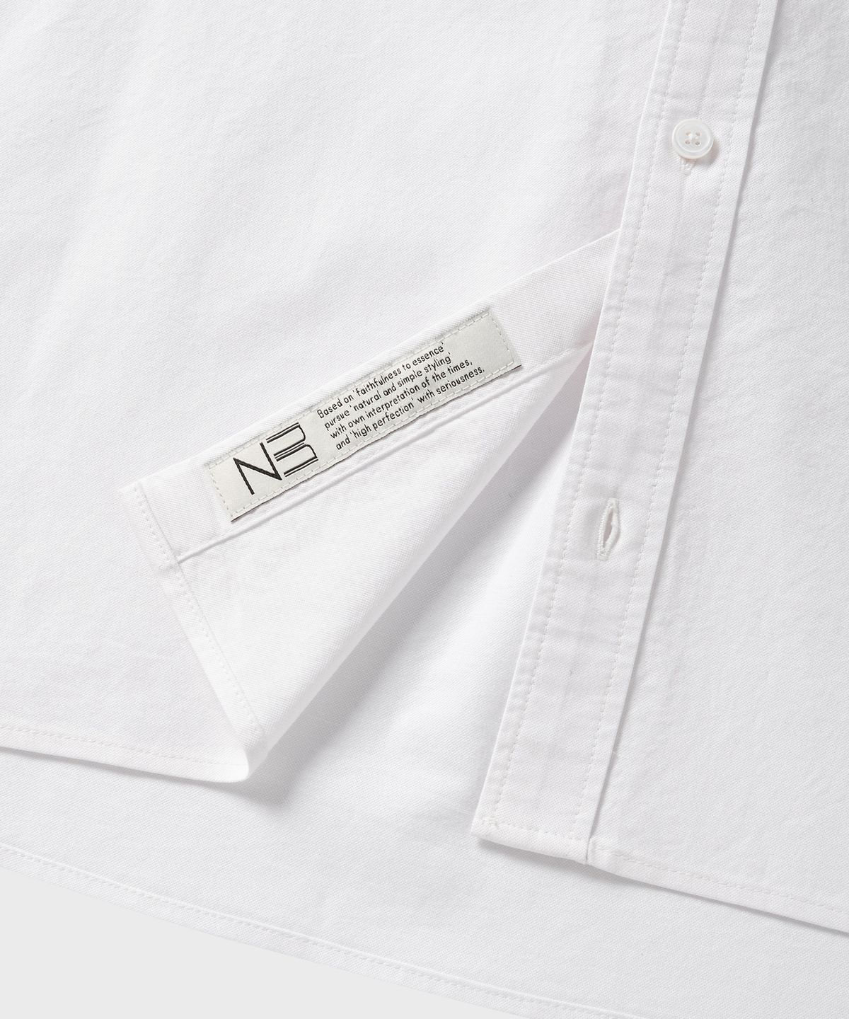 넌블랭크(NONBLANK) 옥스포드 크롭 LS 셔츠_WHITE