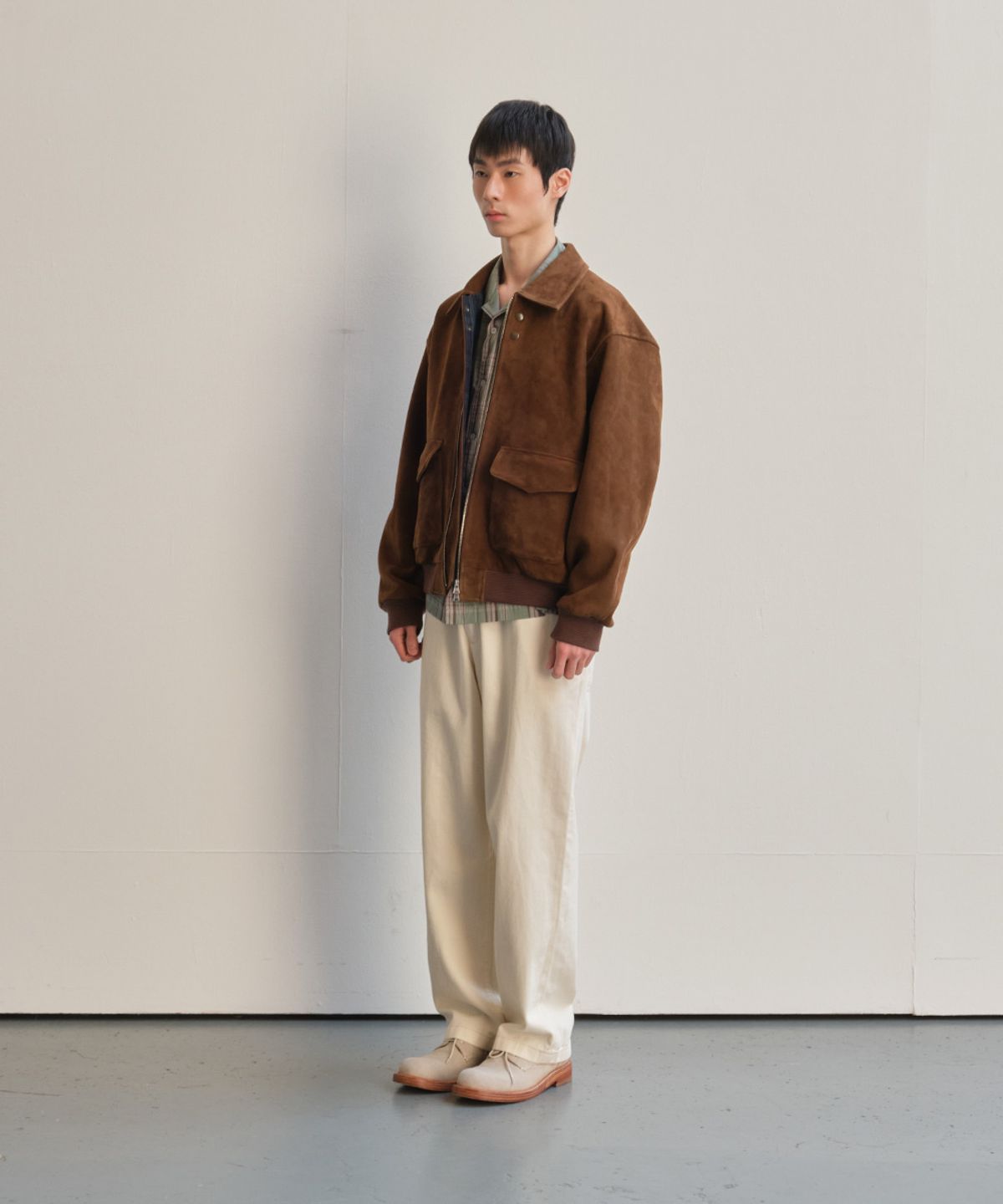 홀리선(HORLISUN) Cove Drape Loose Denim Pants Ecru