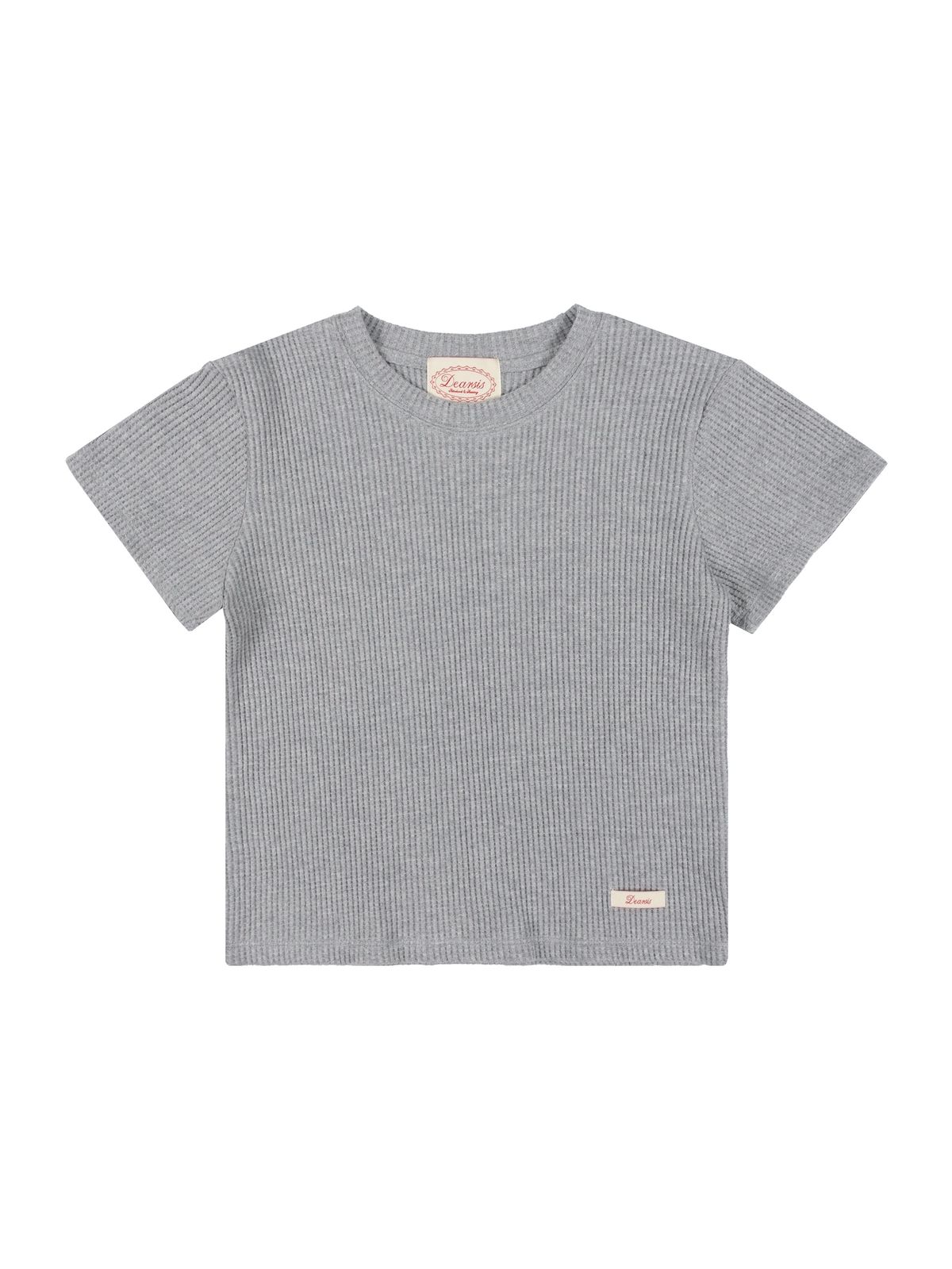 디어시스(Dearsis) Waffle Semi Cropped Tee (Gray)