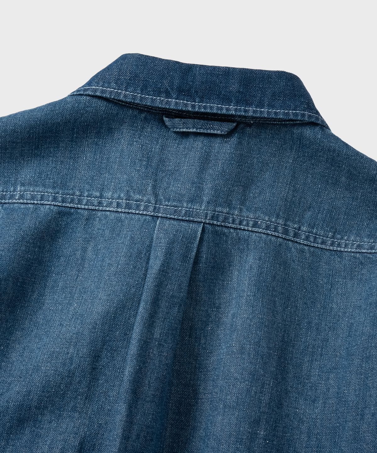넌블랭크(NONBLANK) 워싱 데님 LS 셔츠_MID BLUE