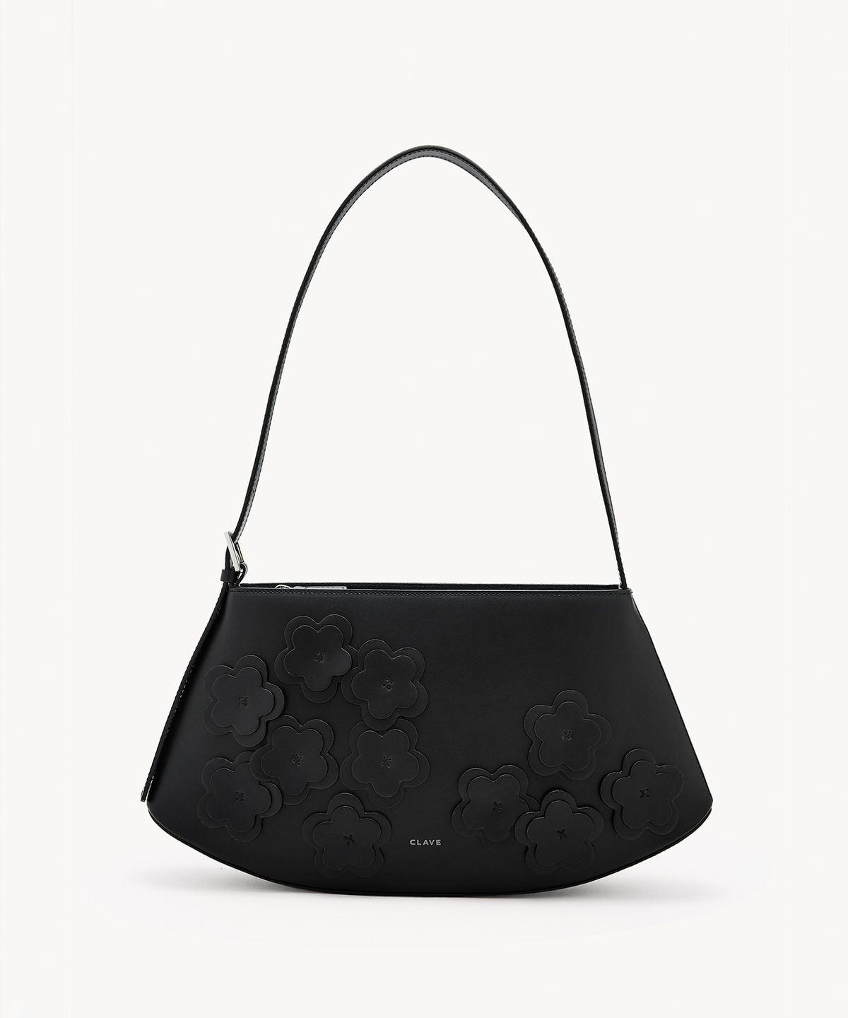 끌라베(CLAVE) 미아 플라워 블랙  토트백 (MIA FLOWER Black Tote Bag)