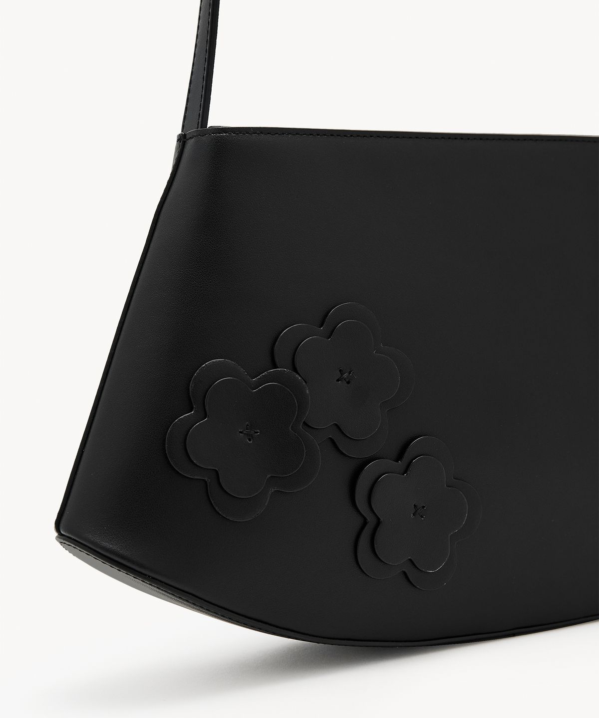 끌라베(CLAVE) 미아 플라워 블랙  토트백 (MIA FLOWER Black Tote Bag)